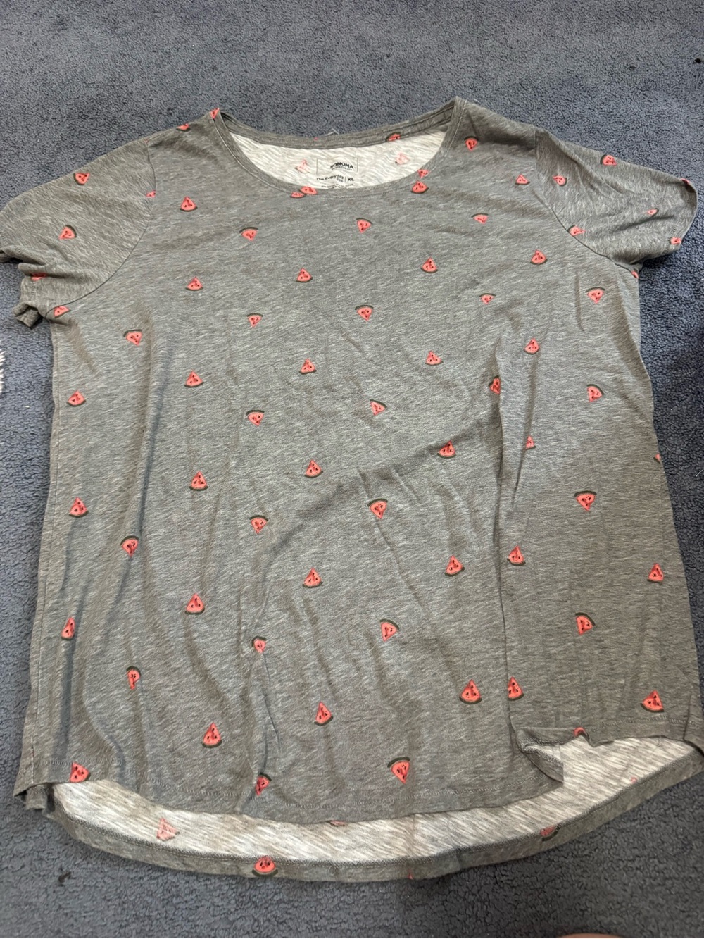 Sonoma Gray Short Sleeve Tee with Watermelon Accents